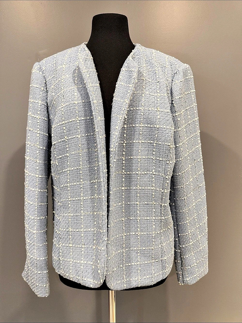 Anne Klein Plaid Blazer in Blue & White XL